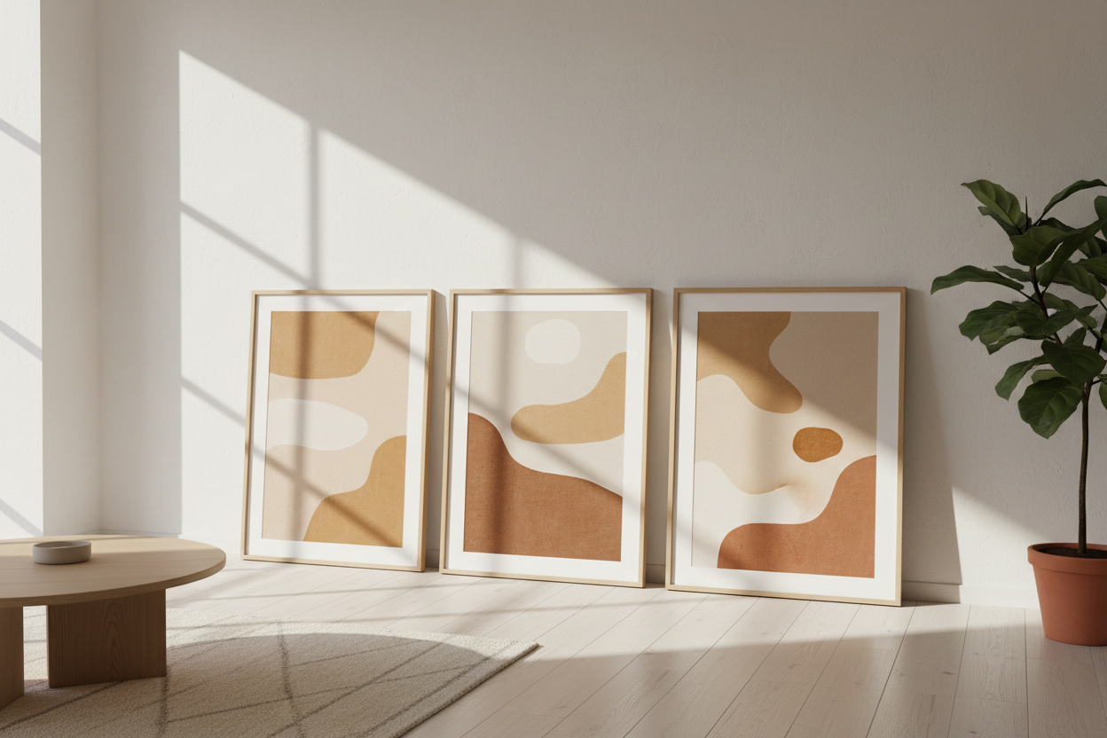 Modern Neutral Abstract Wall Art Poster